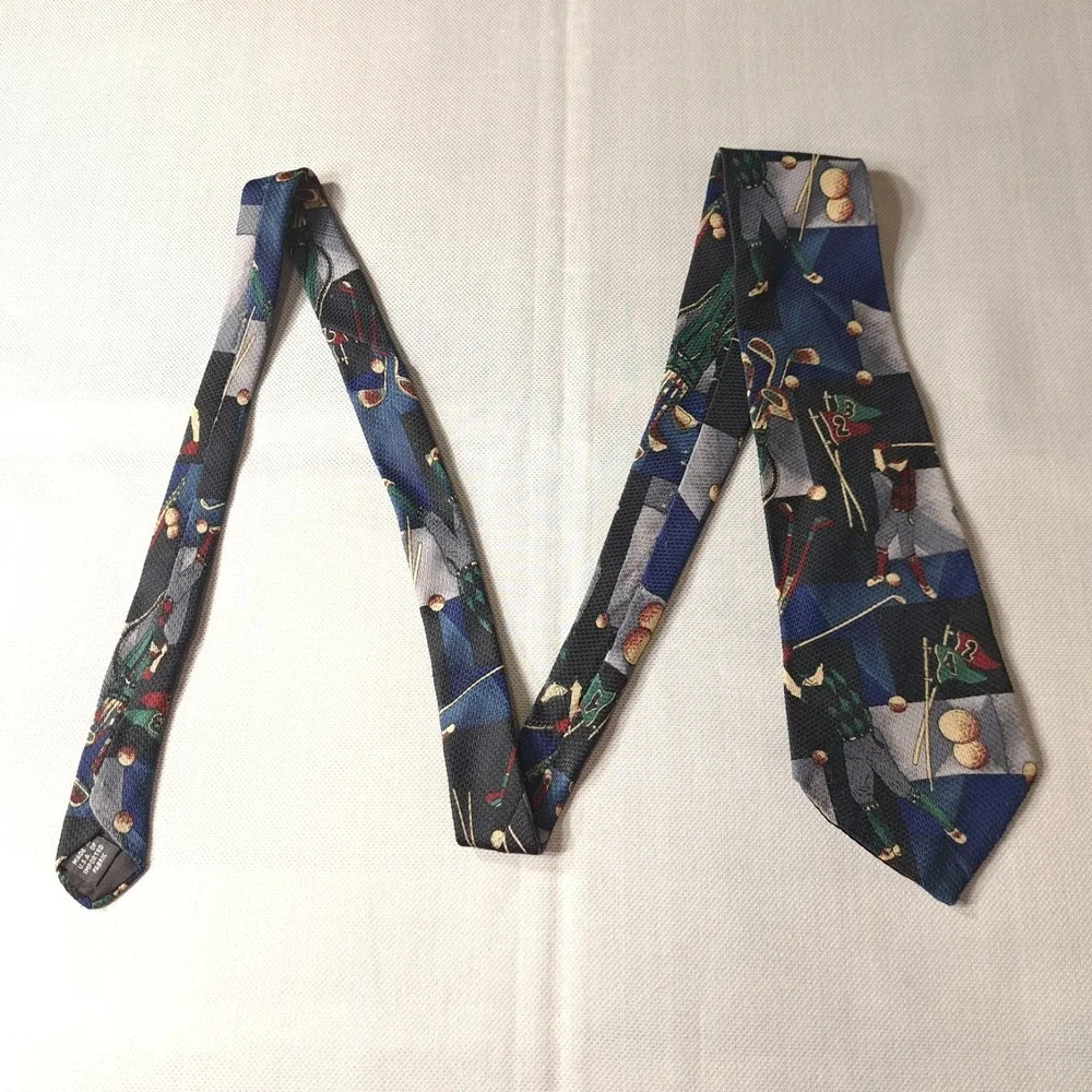 Stuart‎ Ashley Men's Tie Multicolor 100% Polyester Classic Golf Made In USA